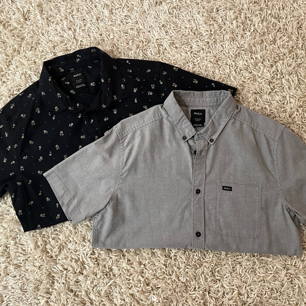 RVCA Slim Fit Button Down Shirt